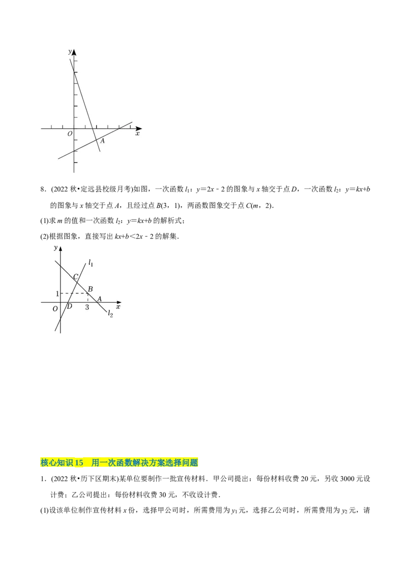 章节测试第19章一次函数（A卷&middot;知识通关练）（学生版）_初中数学_八年级数学下册（人教版）_讲义_学生版在此文件夹