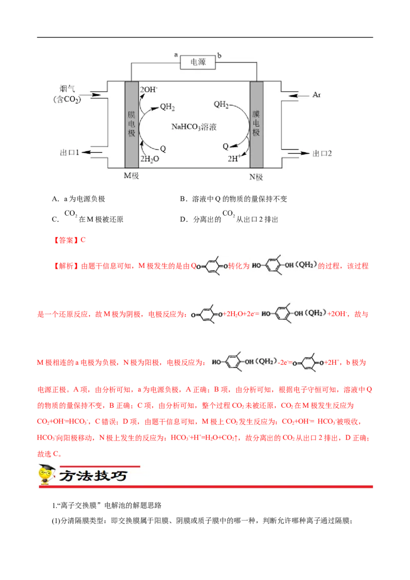专项23膜在电化学中的应用（原卷版）_05高考化学_新高考复习资料_2023年新高考资料_专项复习_2023年高考化学热点专项导航与精练（新高考专用）