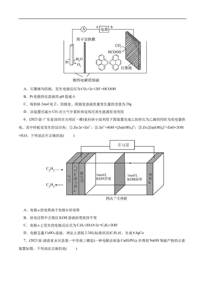 专项23膜在电化学中的应用（原卷版）_05高考化学_新高考复习资料_2023年新高考资料_专项复习_2023年高考化学热点专项导航与精练（新高考专用）