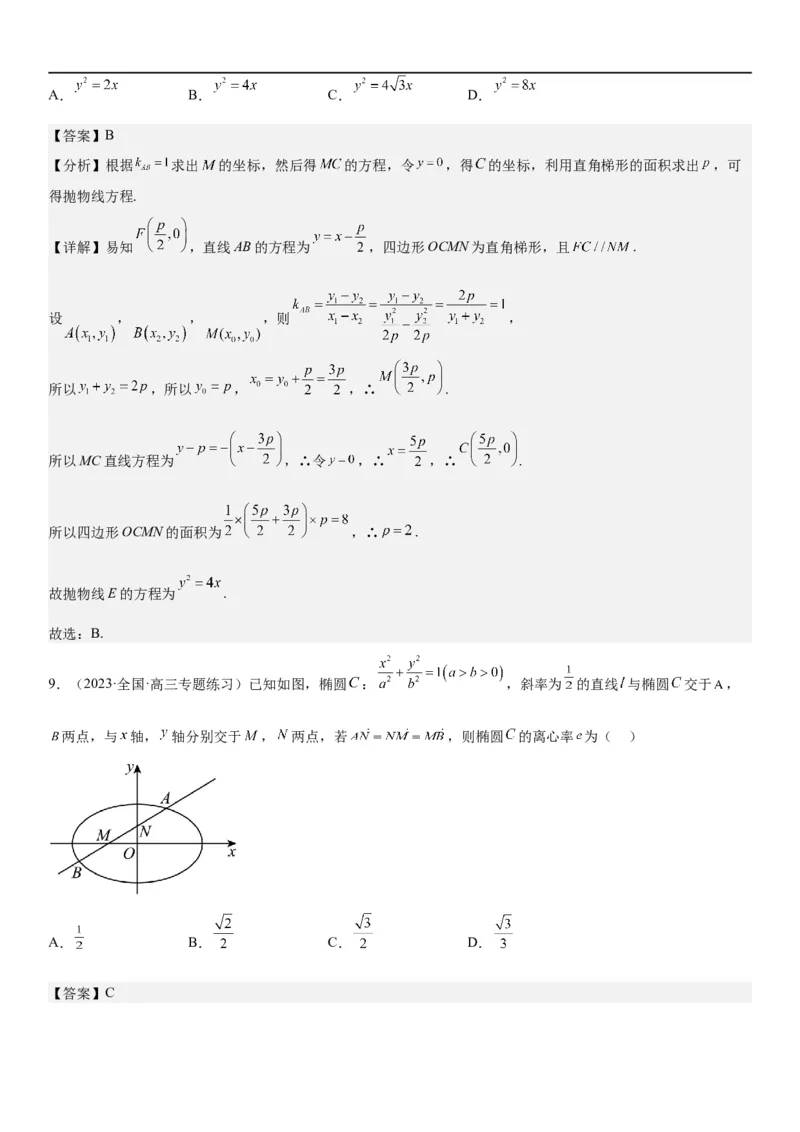 解密23圆锥曲线的综合问题（定值最值范围）（解析版）_2.2025数学总复习_2023年新高考资料_二轮复习_考点2023年高考数学二轮复习讲义+训练（新高考专用）