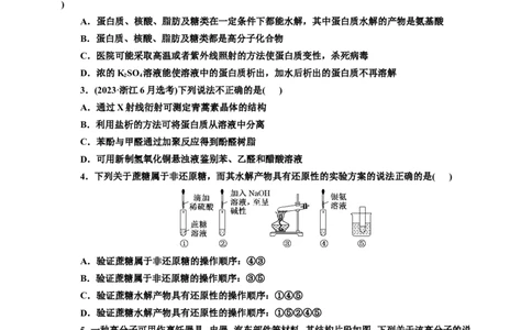 2025年高考复习化学课时检测六十七：生物大分子合成高分子（含解析）_05高考化学_2025年新高考资料_专项练习_2025年高考复习化学课时检测（含解析）（完结）