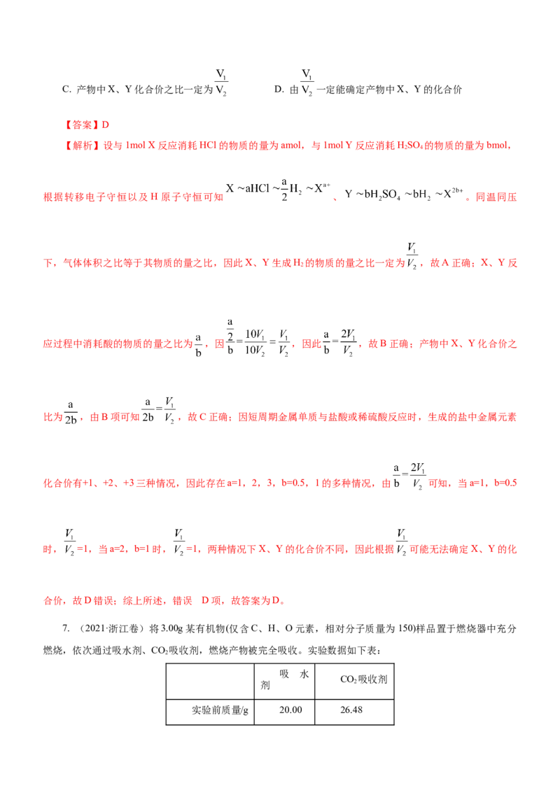 专题02阿伏加德罗常数及其化学计算（练）解析版-2023年高考化学二轮复习讲练测（新高考专用）_05高考化学_新高考复习资料_2023年新高考资料_二轮复习