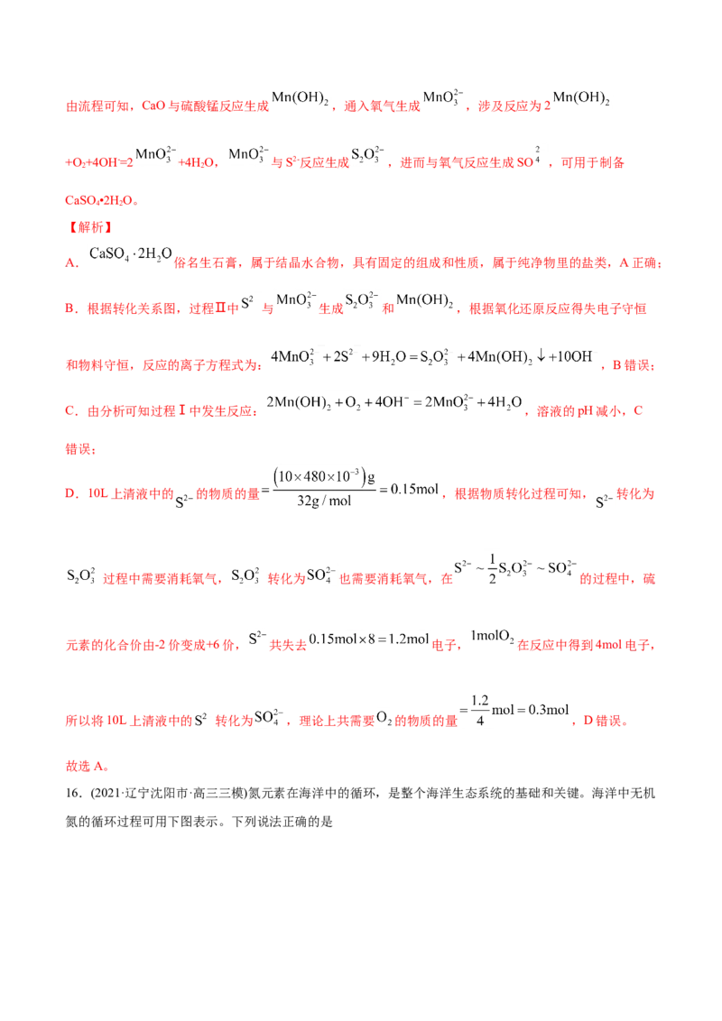 专题04氧化还原反应-2021年高考化学真题与模拟题分类训练（教师版含解析）_05高考化学_新高考复习资料_2023年新高考资料_一轮复习_2023年新高考大一轮复习讲义