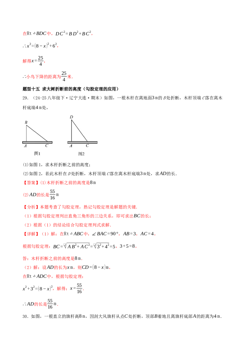 专题20.4勾股定理（二十六压轴题题型训练共52题）解析版_初中数学人教版_八年级数学下册_保存转存之后查看(1)_2026春季新版-持续更新中_第二套-知_08讲义练习