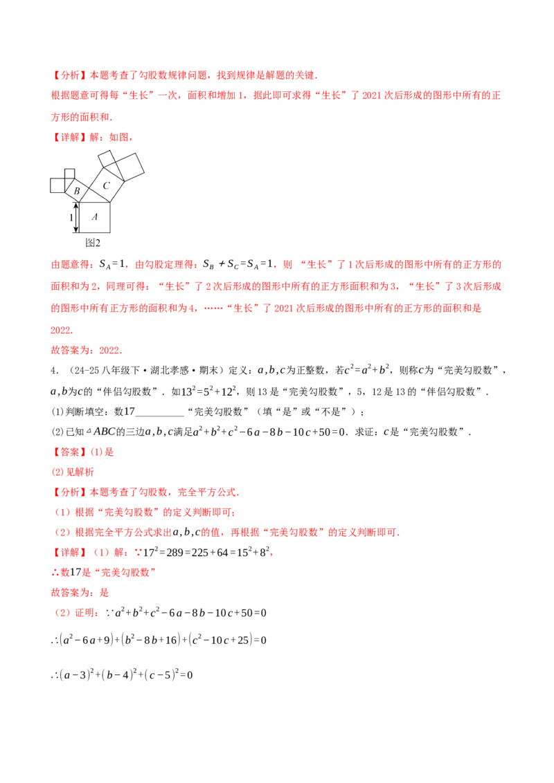 专题20.4勾股定理（二十六压轴题题型训练共52题）解析版_初中数学人教版_八年级数学下册_保存转存之后查看(1)_2026春季新版-持续更新中_第二套-知_08讲义练习