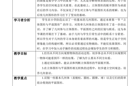 6.1.1立体图形与平面图形（第二课时）-教案_初中数学人教版_7上-初中数学人教版_7上-初中数学人教版（新版）_01课件+教案+练习（大单元设计）_教案