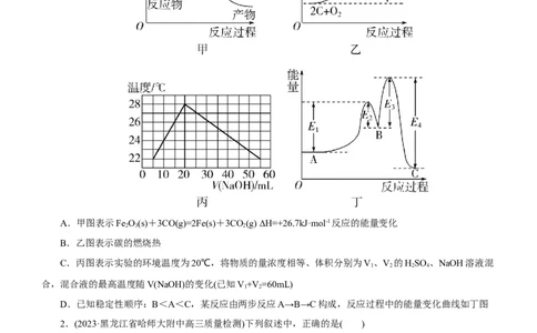 专题08化学反应与能量变化（测）（原卷版）_05高考化学_通用版（老高考）复习资料_2023年复习资料_二轮复习_2023年高考化学二轮复习讲练测（全国通用）