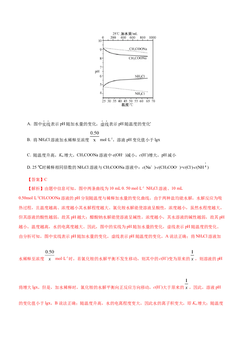 专题06水溶液中的离子平衡（练）解析版-2023年高考化学二轮复习讲练测（新高考专用）_05高考化学_新高考复习资料_2023年新高考资料_二轮复习