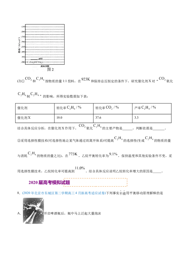 专题09反应速率、化学平衡-2020年高考化学真题与模拟题分类训练（学生版）_05高考化学_新高考复习资料_2022年新高考资料_2022年一轮复习各版本_1.高考化学2022年一轮复习通用版