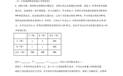 专题37一次函数的应用之分配方案问题（原卷版）_初中数学人教版_八年级数学下册_保存转存之后查看(1)_8下-初中数学人教版（2026春新版持续更新）_旧版-可参考_06习题试卷_5专项练习