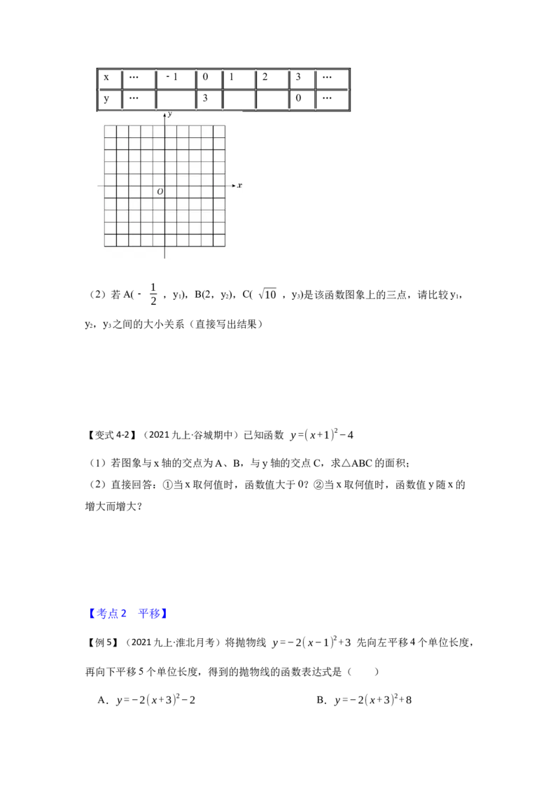 专题22.1.4二次函数y=a(x-h)&sup2;+k的图像和性质（知识解读）-2022-2023学年九年级数学上册《同步考点解读&bull;专题训练》（人教版）_初中数学人教版_9上-初中数学人教版_07专项讲练