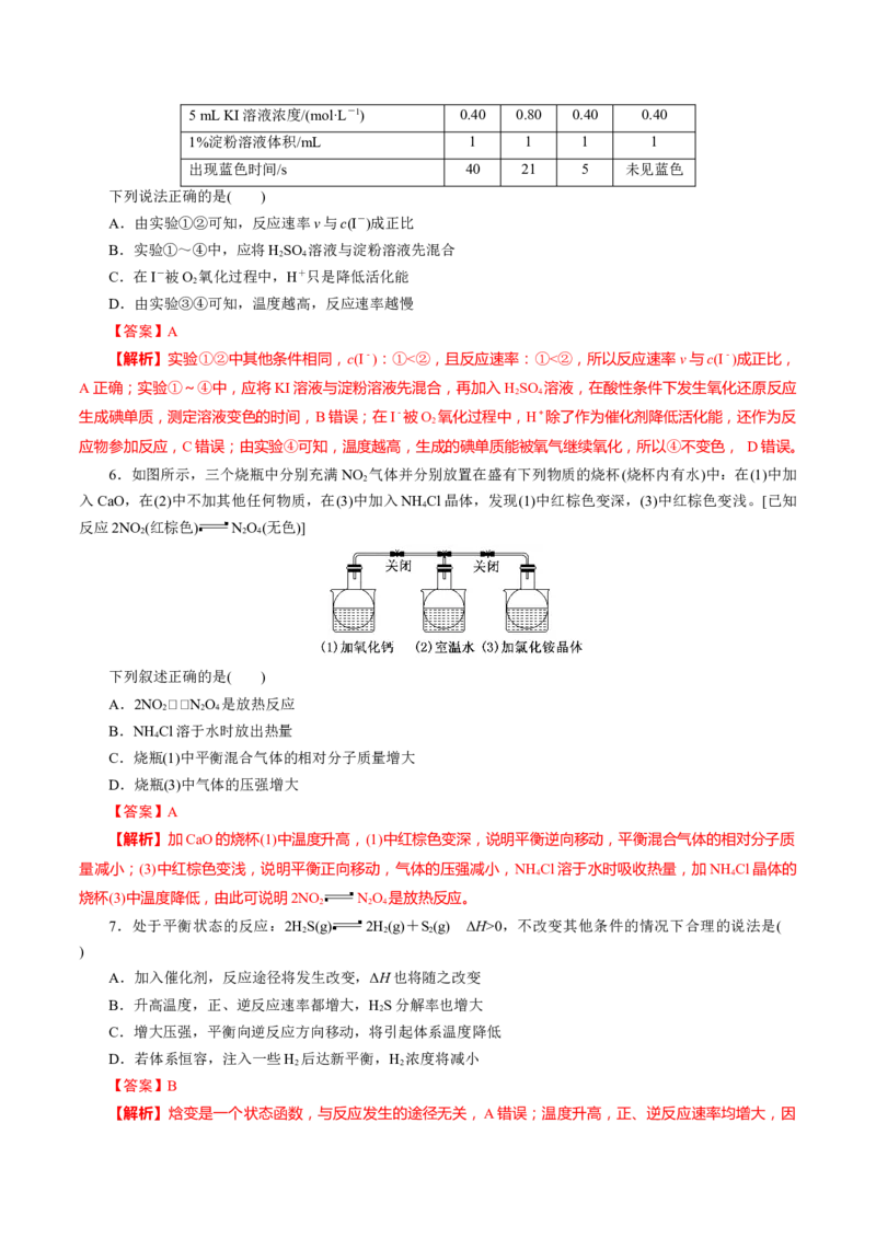 专题七能力提升检测卷（测）-2023年高考化学一轮复习讲练测（新教材新高考）（解析版）_05高考化学_新高考复习资料_2023年新高考资料_一轮复习