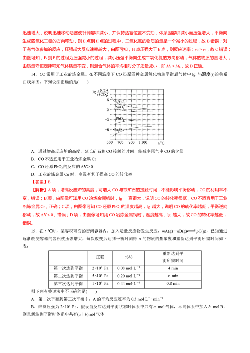 专题七能力提升检测卷（测）-2023年高考化学一轮复习讲练测（新教材新高考）（解析版）_05高考化学_新高考复习资料_2023年新高考资料_一轮复习
