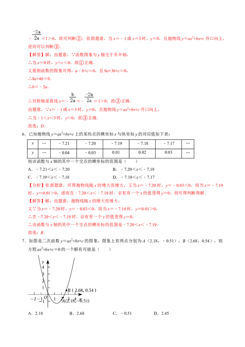 第05讲二次函数与一元二次方程（2个知识点+4类热点题型讲练+习题巩固）（教师版）_初中数学_九年级数学上册（人教版）_同步讲义-U18_2025版