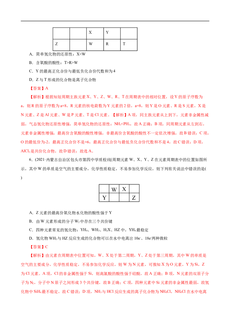 专项36片段元素周期表的推断（解析版）_05高考化学_新高考复习资料_2023年新高考资料_专项复习_2023年高考化学热点专项导航与精练（新高考专用）