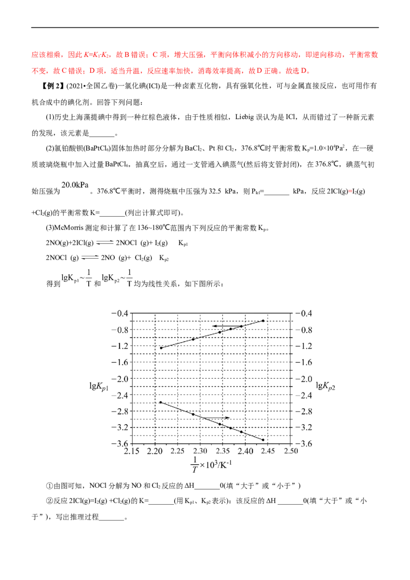 专题09化学反应速率与化学平衡（讲）（教师版）_05高考化学_通用版（老高考）复习资料_2023年复习资料_二轮复习_2023年高考化学二轮复习讲练测（全国通用）
