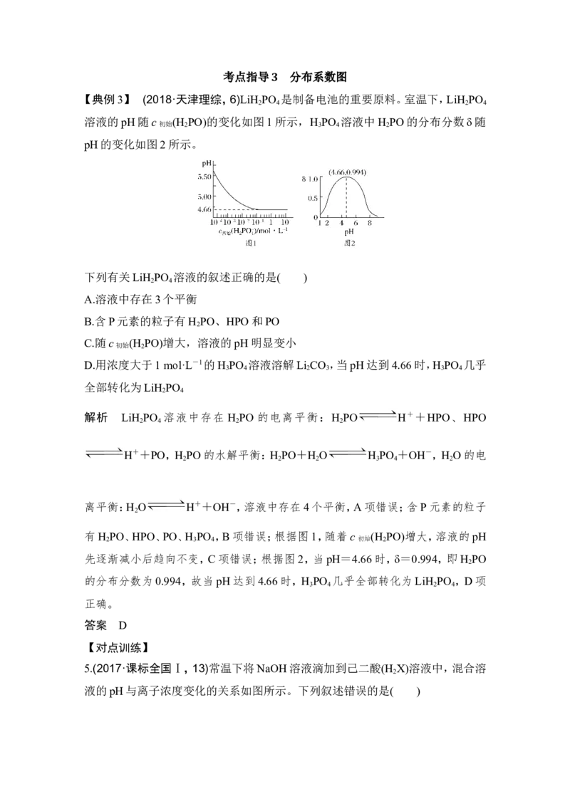 专题七分布系数图及溶液中粒子浓度关系_05高考化学_新高考复习资料_2022年新高考资料_2022年一轮复习各版本_1.高考化学2022年一轮复习通用版_配套习题库
