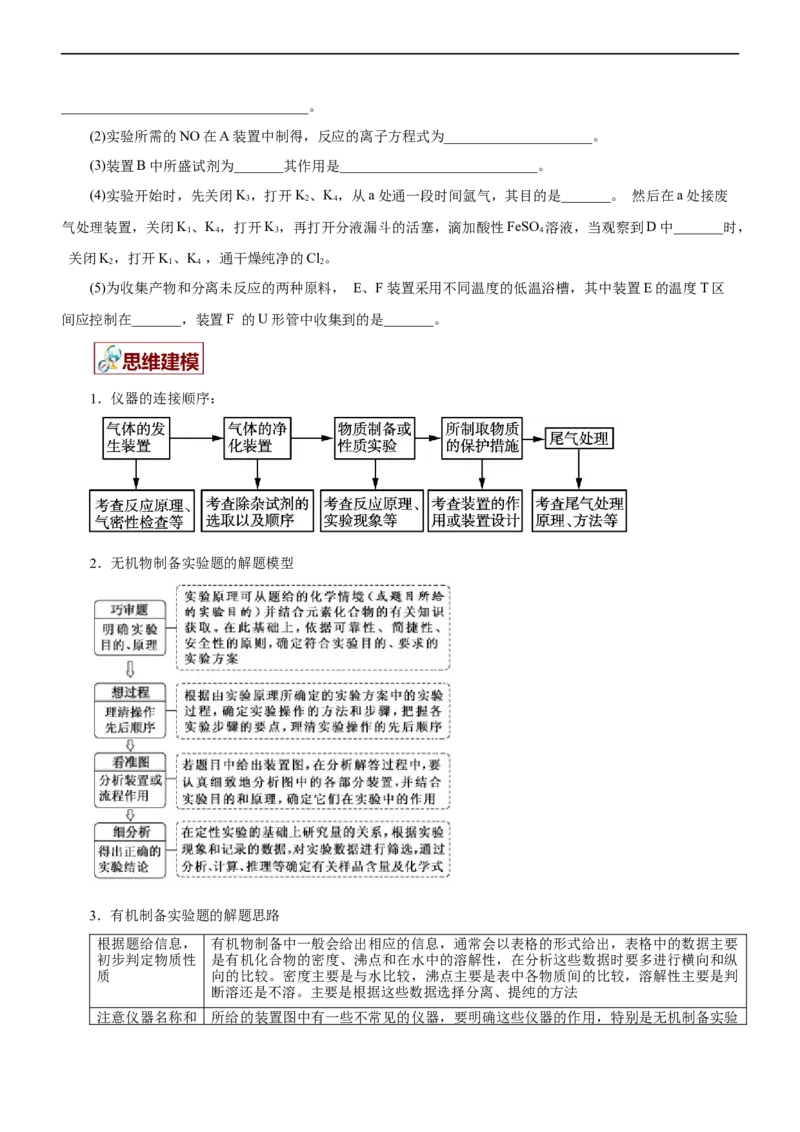 专题12综合实验设计与评价（讲）（学生版）_05高考化学_通用版（老高考）复习资料_2023年复习资料_二轮复习_2023年高考化学二轮复习讲练测（全国通用）