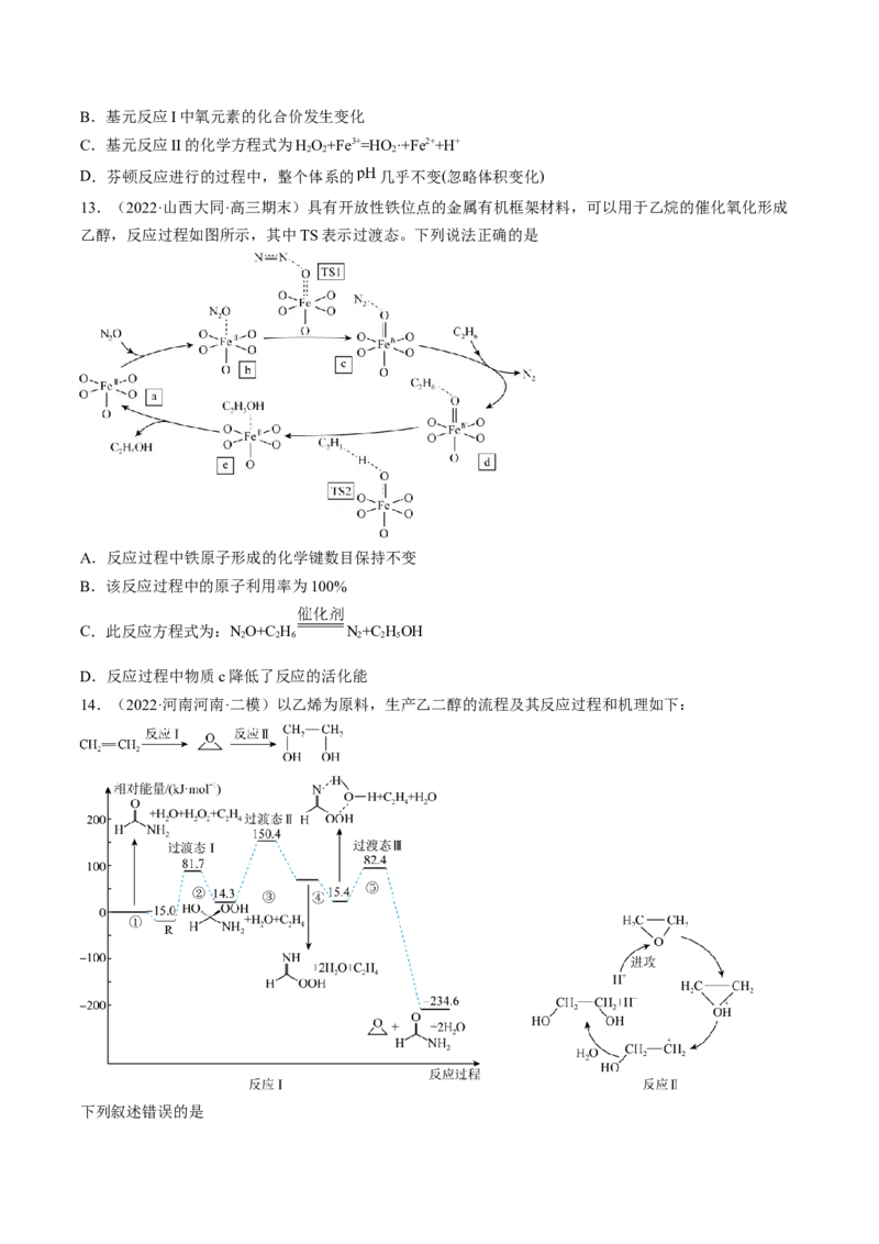 专项11催化剂、物质转化循环图-2023届高考化学二轮复习知识清单与专项练习（新高考专用）（原卷版）_05高考化学_新高考复习资料_2023年新高考资料_二轮复习_选择题