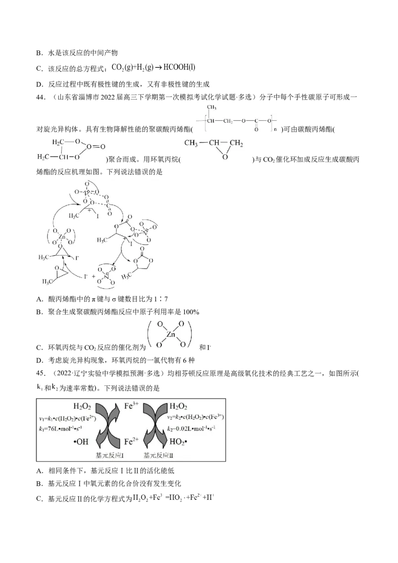 专项11催化剂、物质转化循环图-2023届高考化学二轮复习知识清单与专项练习（新高考专用）（原卷版）_05高考化学_新高考复习资料_2023年新高考资料_二轮复习_选择题