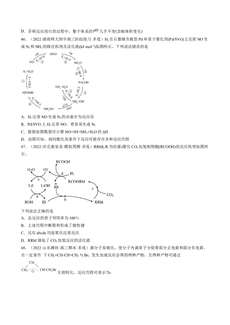 专项11催化剂、物质转化循环图-2023届高考化学二轮复习知识清单与专项练习（新高考专用）（原卷版）_05高考化学_新高考复习资料_2023年新高考资料_二轮复习_选择题