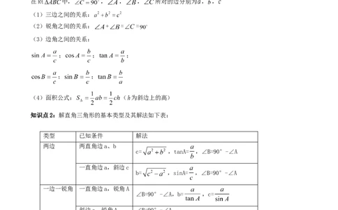 专题28.2解直角三角形及其应用（原卷版）_初中数学人教版_9下-初中数学人教版_06习题试卷_1同步练习_同步练习（第2套）