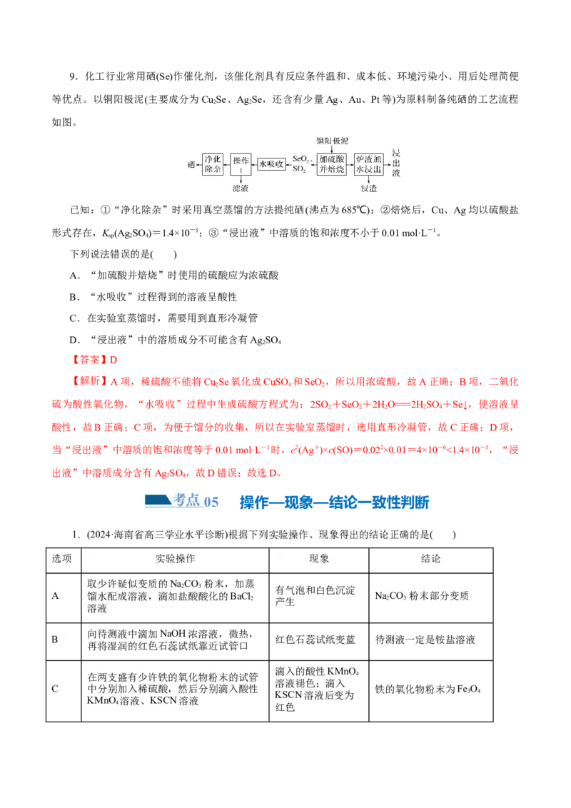 专题15化学实验基础(练习)(解析版)_05高考化学_2024年新高考资料_2.2024二轮复习_2024年高考化学二轮复习讲练测（新教材新高考）