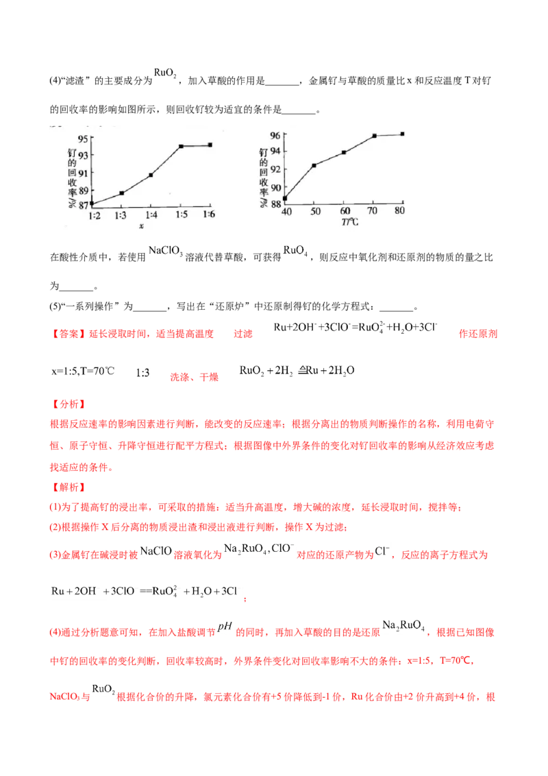 专题15工艺流程题-2021年高考化学真题与模拟题分类训练（教师版含解析）_05高考化学_新高考复习资料_2023年新高考资料_一轮复习_2023年新高考大一轮复习讲义