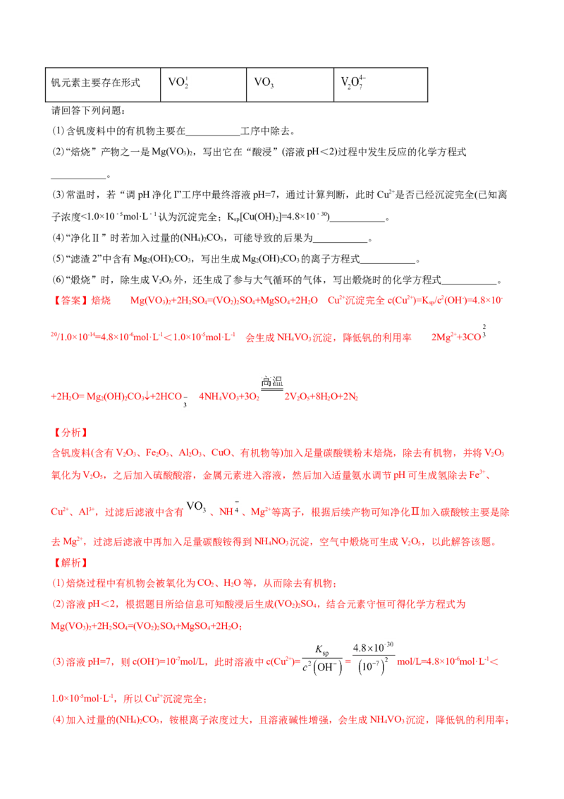 专题15工艺流程题-2021年高考化学真题与模拟题分类训练（教师版含解析）_05高考化学_新高考复习资料_2023年新高考资料_一轮复习_2023年新高考大一轮复习讲义
