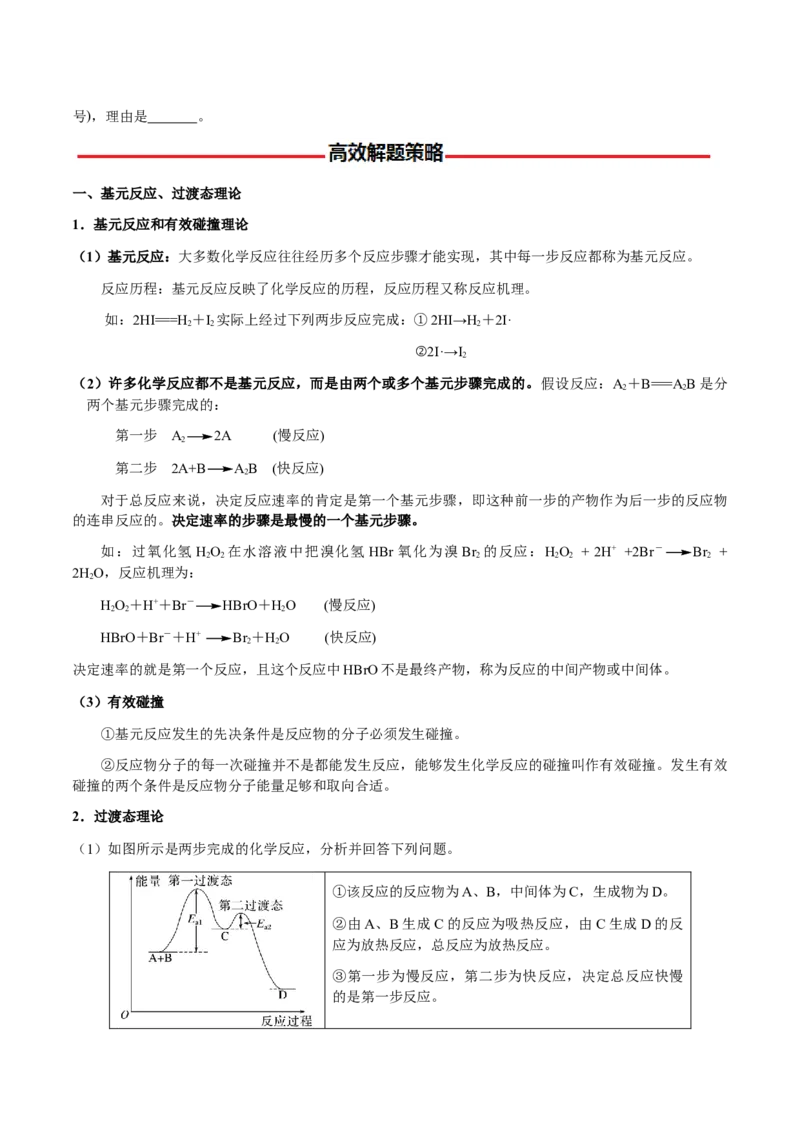 专题20化学反应机理与反应历程图像分析（原卷版）-备战2025年高考化学二轮&middot;突破提升专题复习讲义（新高考通用）_05高考化学_2025年新高考资料_二轮复习