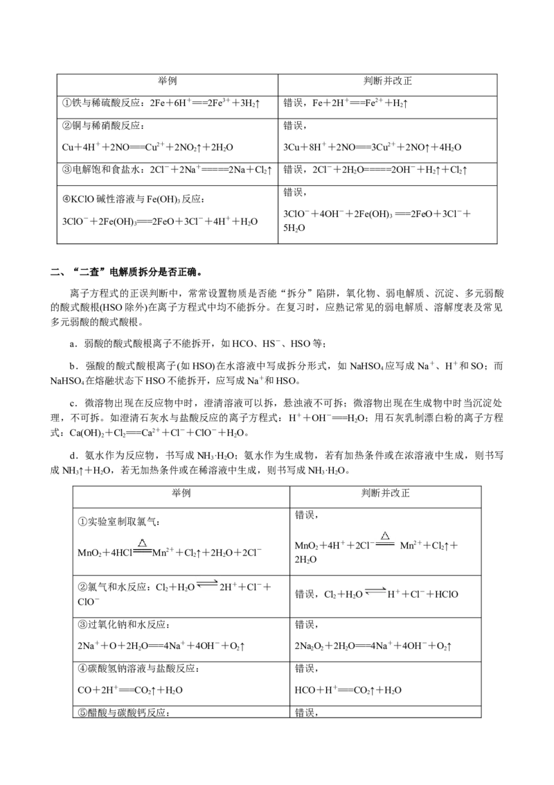专题02离子反应方程式的正误判断（解析版）-备战2025年高考化学二轮&middot;突破提升专题复习讲义（新高考通用）_05高考化学_2025年新高考资料_二轮复习