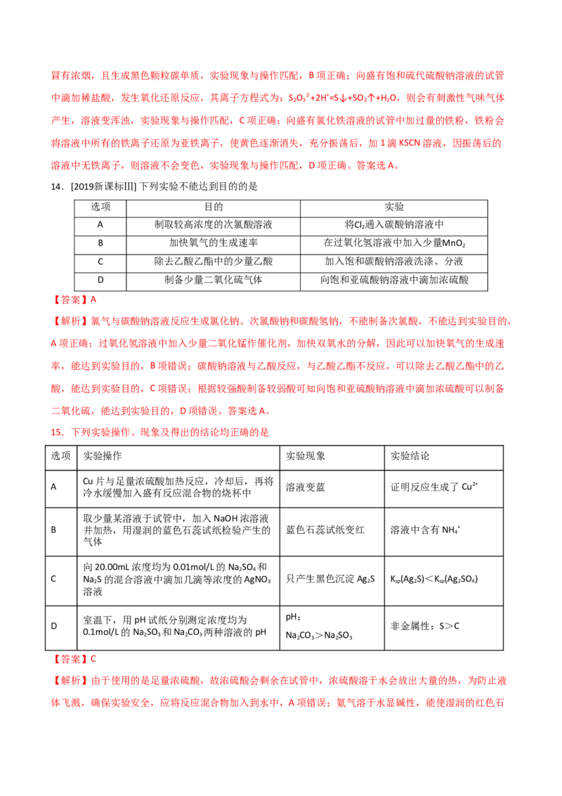 专题10化学实验基础&mdash;&mdash;备战2021年高考化学纠错笔记（教师版含解析）_05高考化学_新高考复习资料_2023年新高考资料_一轮复习_2023年新高考大一轮复习讲义