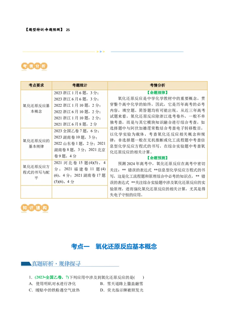专题04氧化还原反应(讲义)(解析版)_05高考化学_2024年新高考资料_2.2024二轮复习_2024年高考化学二轮复习讲练测（新教材新高考）