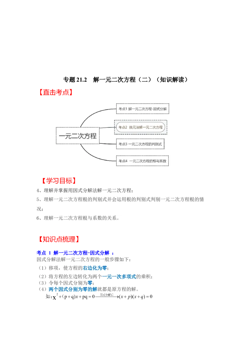 专题21.2解一元二次方程（二）（知识解读）-2022-2023学年九年级数学上册《同步考点解读&bull;专题训练》（人教版）_初中数学人教版_9上-初中数学人教版_07专项讲练