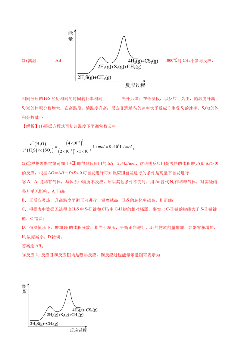 专题14化学反应原理综合题-2022年高考真题和模拟题化学分专题训练（教师版含解析）_05高考化学_2024年新高考资料_1.2024一轮复习_赠2022年高考化学真题与模拟题分类训练