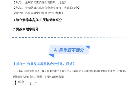 专题06非金属及其重要化合物（分层练）（解析版）_05高考化学_新高考复习资料_2024年新高考资料_二轮复习资料_分层练_教师版（含答案解析）
