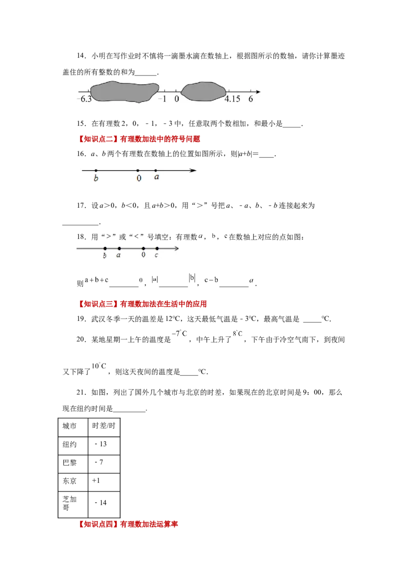 专题1.17有理数的加法（基础篇）（专项练习）-2022-2023学年七年级数学上册基础知识专项讲练（人教版）_初中数学人教版_7上-初中数学人教版_7上-初中数学人教版（旧版）赠送_07专项讲练