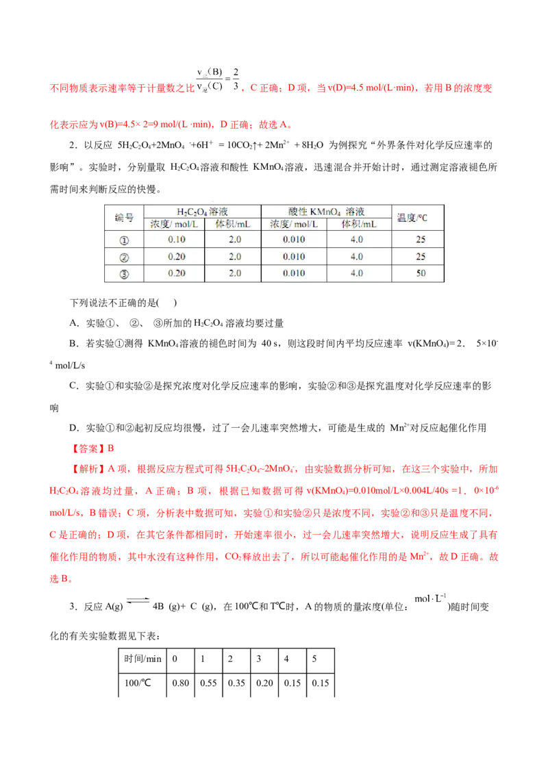专题07化学反应速率与化学平衡（练习）（解析版）_05高考化学_2025年新高考资料_二轮复习_上好课2025年高考化学二轮复习讲练测（新高考通用）3379109_主题三化学反应原理