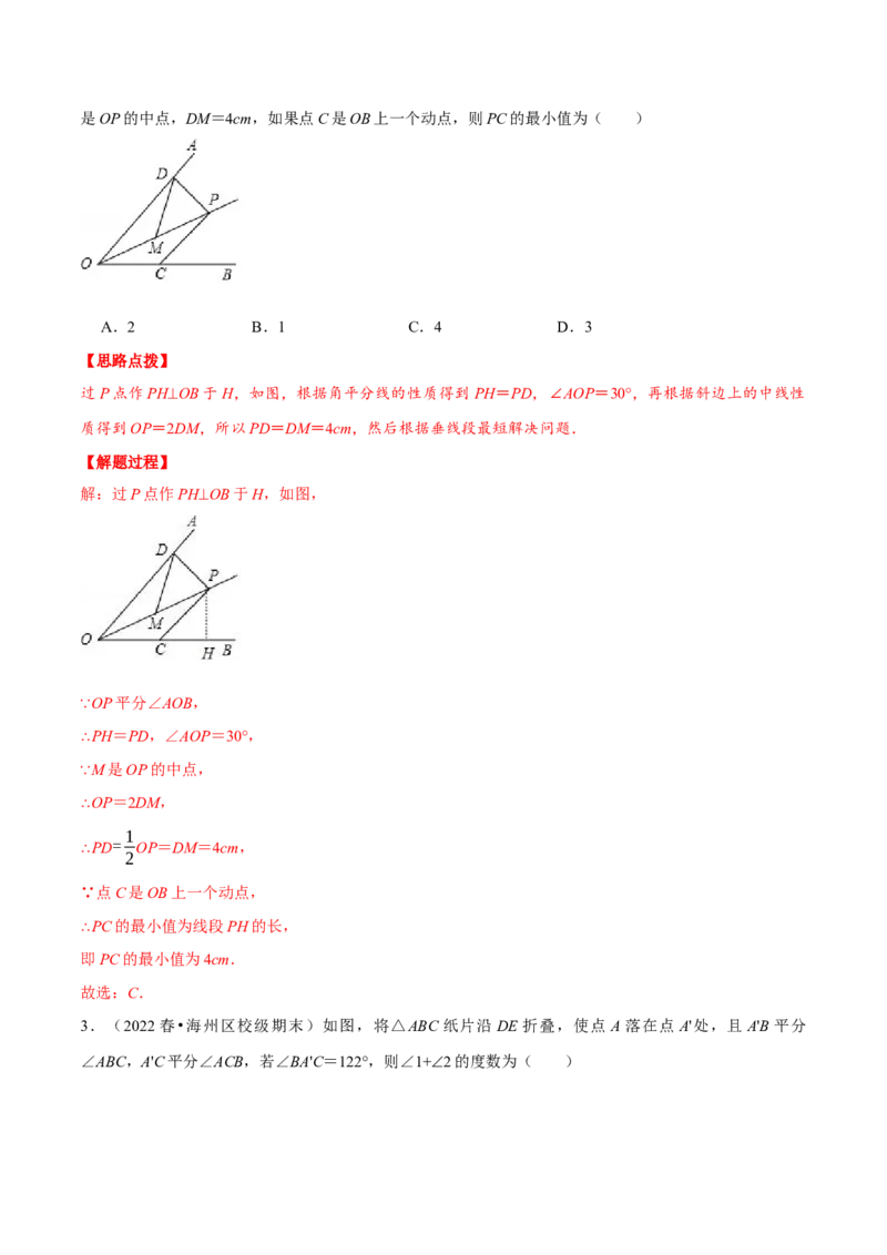 专题12.3角平分线模型（压轴题专项讲练）（人教版）（解析版）_初中数学人教版_8上-初中数学人教版_旧版_07专项讲练_八年级数学上册从重点到压轴（人教版）