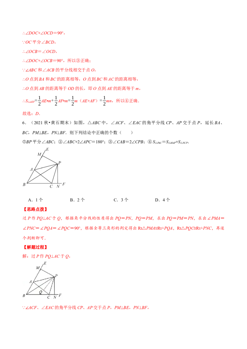专题12.3角平分线模型（压轴题专项讲练）（人教版）（解析版）_初中数学人教版_8上-初中数学人教版_旧版_07专项讲练_八年级数学上册从重点到压轴（人教版）