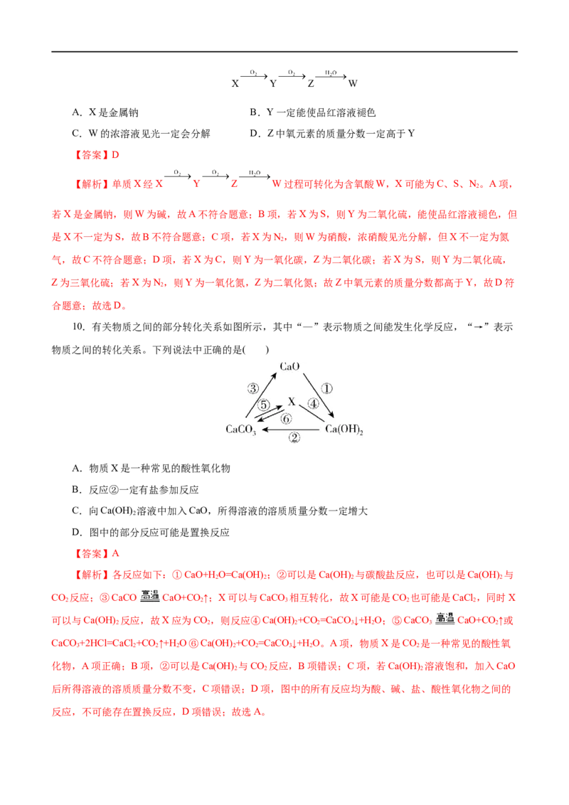专题01物质及其变化-2023年高考化学一轮复习小题多维练（解析版）_05高考化学_通用版（老高考）复习资料_2023年复习资料_一轮复习_2023年高考化学一轮复习小题多维练（全国通用）