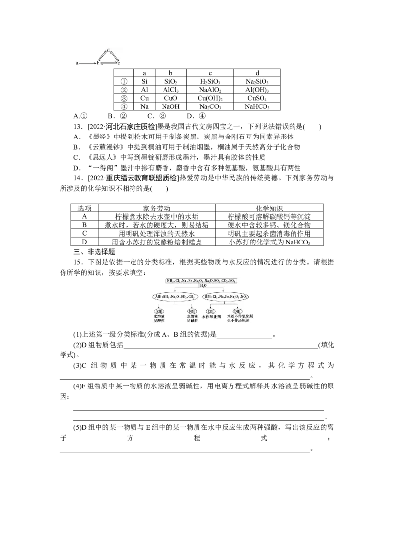 专练4　物质的组成、性质、分类_05高考化学_新高考复习资料_2023年新高考资料_专项复习_2023《微专题&middot;小练习》&middot;化学&middot;新教材&middot;XL-6