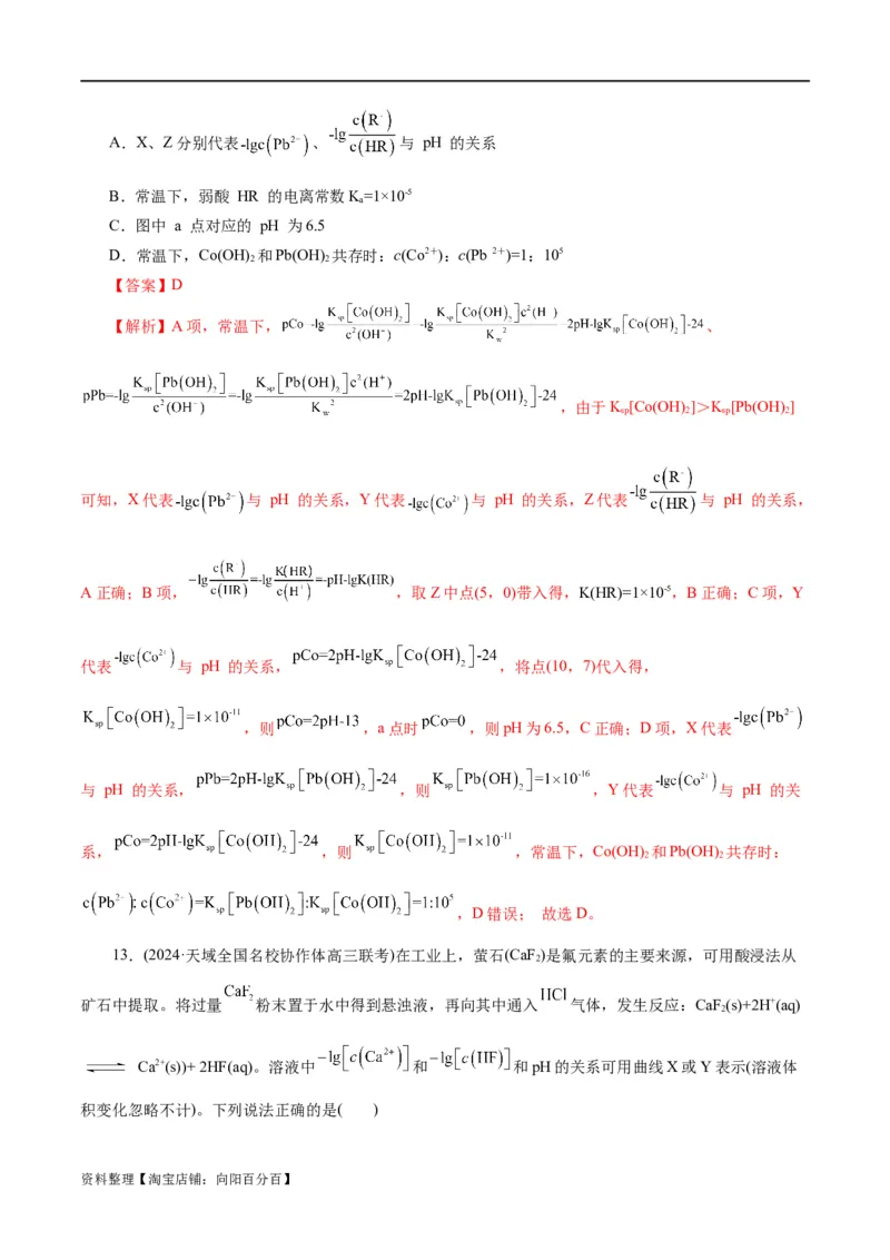 专题08水溶液中的离子反应与平衡(练习)(解析版)_05高考化学_新高考复习资料_2024年新高考资料_二轮复习资料_2024年高考化学二轮复习讲练测（新教材新高考）_配套练习（原卷版+解析版）