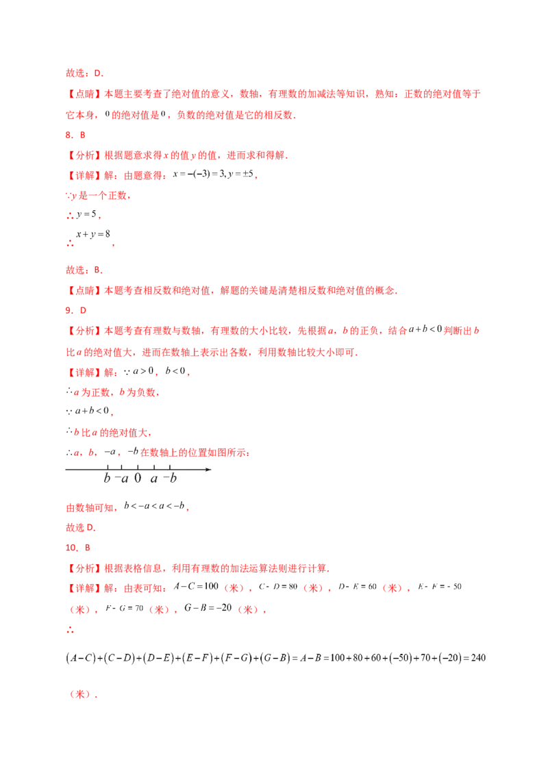 专题2.2+有理数的加法（精选精练）（专项练习）-2024-2025学年七年级数学上册基础知识专项突破讲与练（人教版）_初中数学人教版_7上-初中数学人教版_7上-初中数学人教版（新版）