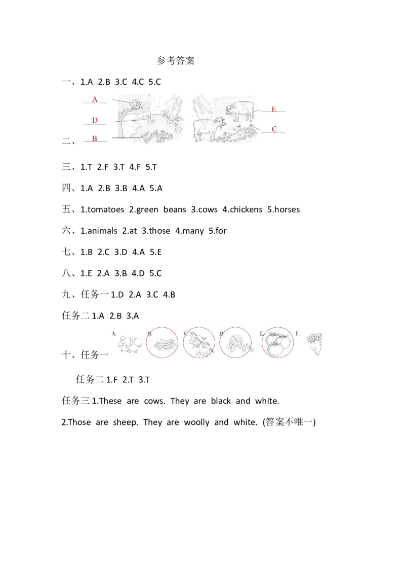 Unit5FarmsandUS综合素质达标（含答案，含听力原文，无听力音频）_2026春人教四下_10单元测试卷（带听力音频，全册）_综合素质达标(含答案，含听力原文，无听力音频）
