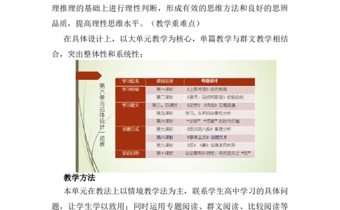 第六单元单元设计说课稿2022-2023学年统编版高中语文必修上册_高语_高中语文_必修上册_高中语文全套资料说课稿_1、新版本-高中语文部编版说课稿（绿地工作室2024年）