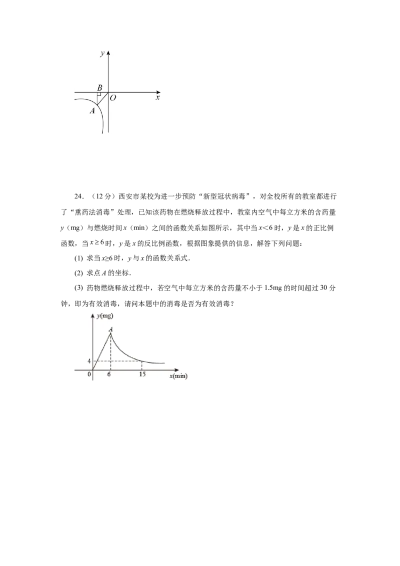 专题26.21实际问题与反比例函数（基础篇）（专项练习）-2022-2023学年九年级数学下册基础知识专项讲练（人教版）_初中数学人教版_9下-初中数学人教版_07专项讲练