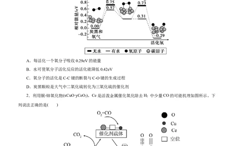 专题10化学反应机理与历程（测）（原卷版）_05高考化学_通用版（老高考）复习资料_2023年复习资料_二轮复习_2023年高考化学二轮复习讲练测（全国通用）