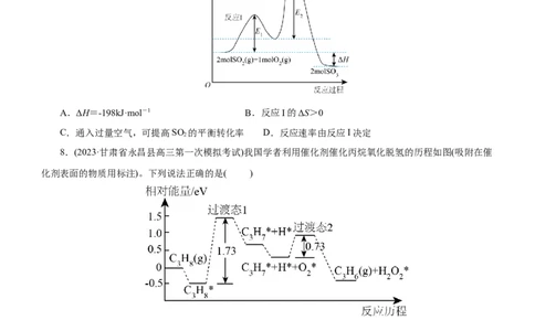专题10化学反应机理与历程（测）（原卷版）_05高考化学_通用版（老高考）复习资料_2023年复习资料_二轮复习_2023年高考化学二轮复习讲练测（全国通用）