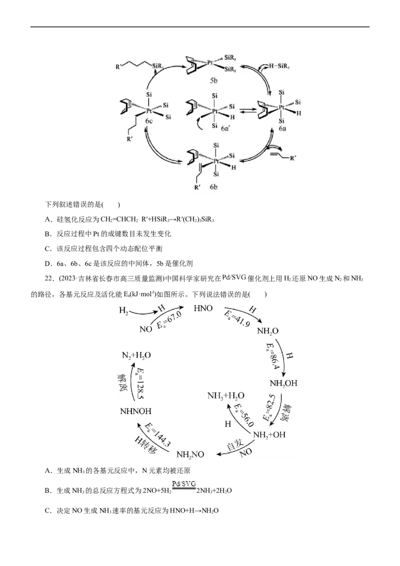 专题10化学反应机理与历程（测）（原卷版）_05高考化学_通用版（老高考）复习资料_2023年复习资料_二轮复习_2023年高考化学二轮复习讲练测（全国通用）
